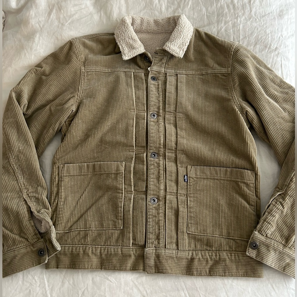 Levis Made & Crafted Men’s Corduroy Sherpa Collar Type II Trucker Jacket